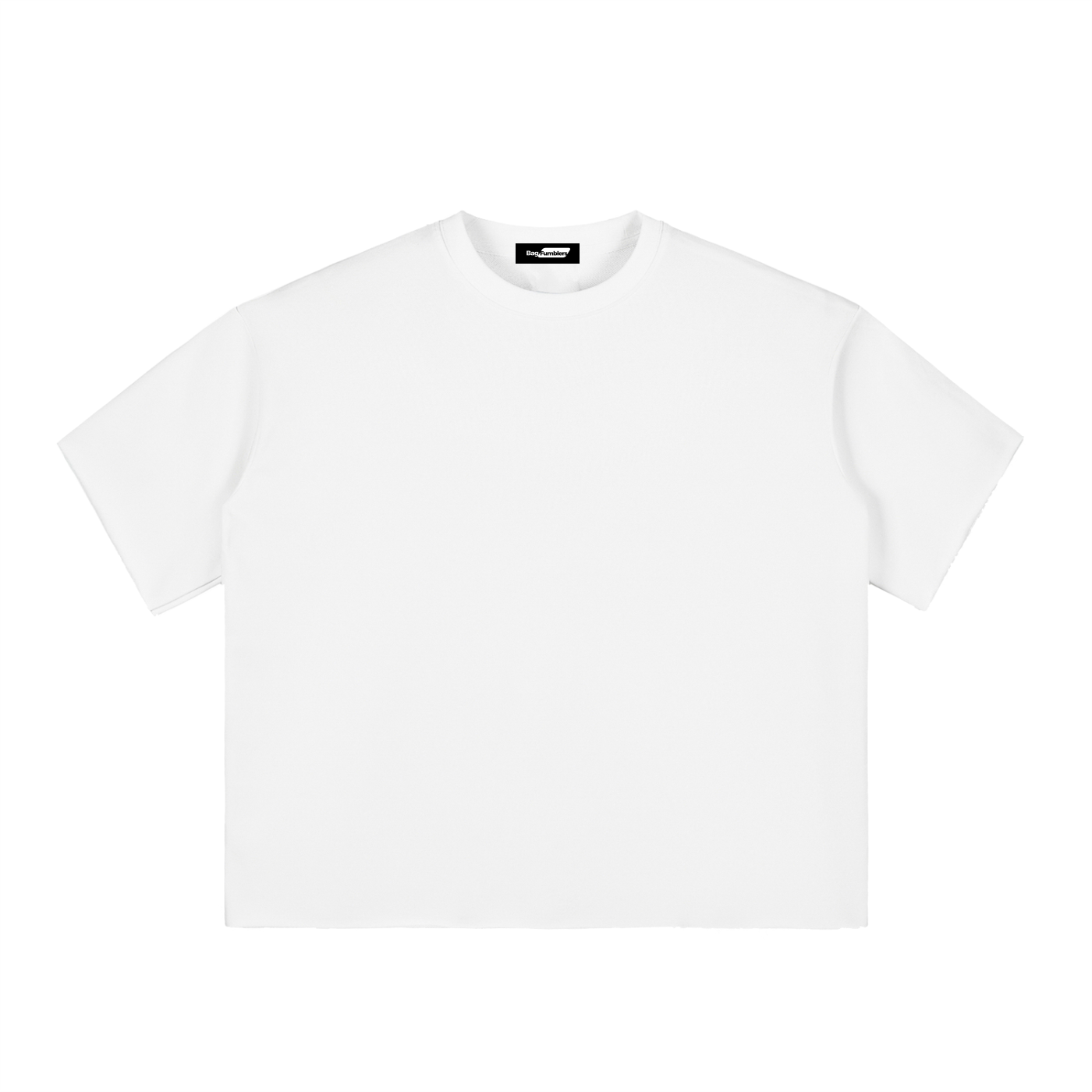 Boxy Half-Sleeve Raw-Edge T-Shirt